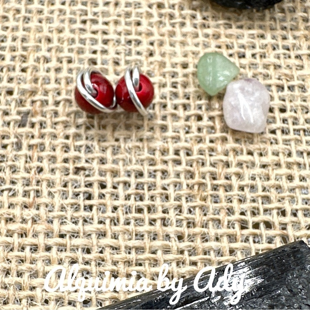 Red Jasper tiny stud earrings/minimalist silver